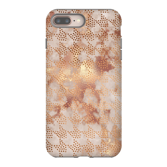 iPhone 7 plus StrongFit Geometrical modern Rose Gold Marble Pattern by  Utart