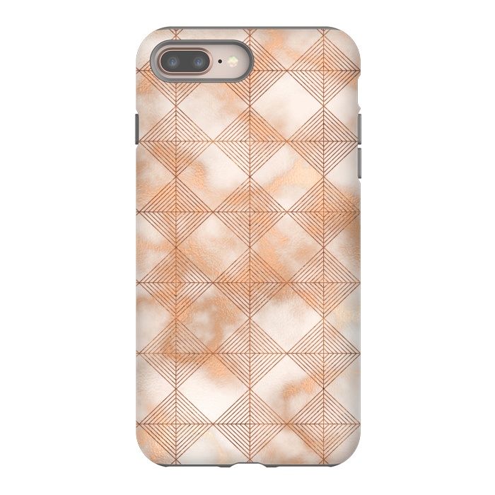 iPhone 7 plus StrongFit Abstract Minimalistic Rose Gold Marble Quadrangles  by  Utart