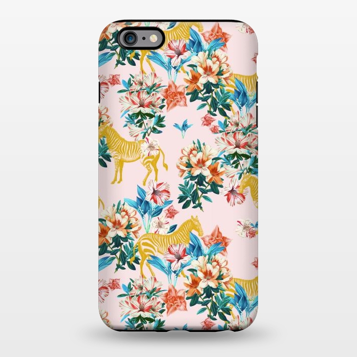 iPhone 6/6s plus StrongFit Floral and Zebras by Uma Prabhakar Gokhale