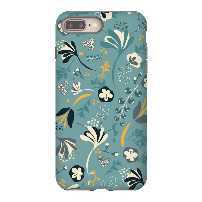 iPhone 7 plus StrongFit Beautiful BC Bloom in Blue and Yellow by Paula Ohreen