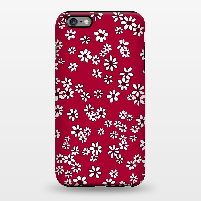 iPhone 6/6s plus StrongFit Ditsy Daisies on Bright Pink by Paula Ohreen