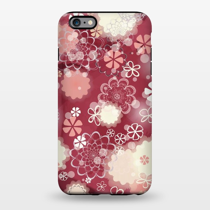 iPhone 6/6s plus StrongFit Lacy Flowers on Bright Pink by Paula Ohreen