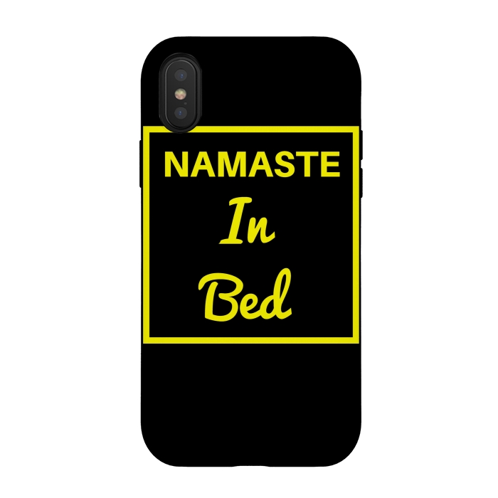 iPhone Xs / X StrongFit namaste in bed yellow by MALLIKA