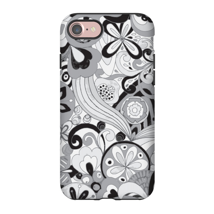 iPhone 7 StrongFit Retro Colouring Booking in Black and White by Paula Ohreen
