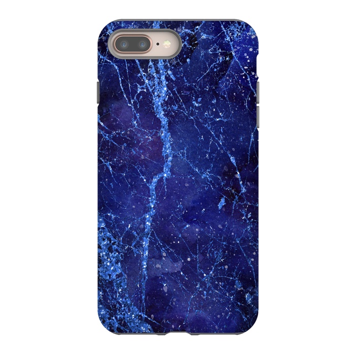 iPhone 7 plus StrongFit Blue Marbled Glitter 2 by Andrea Haase