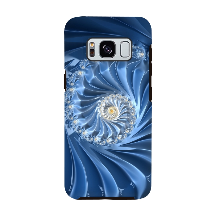 Galaxy S8 StrongFit Glamorous Blue Fractal by Andrea Haase