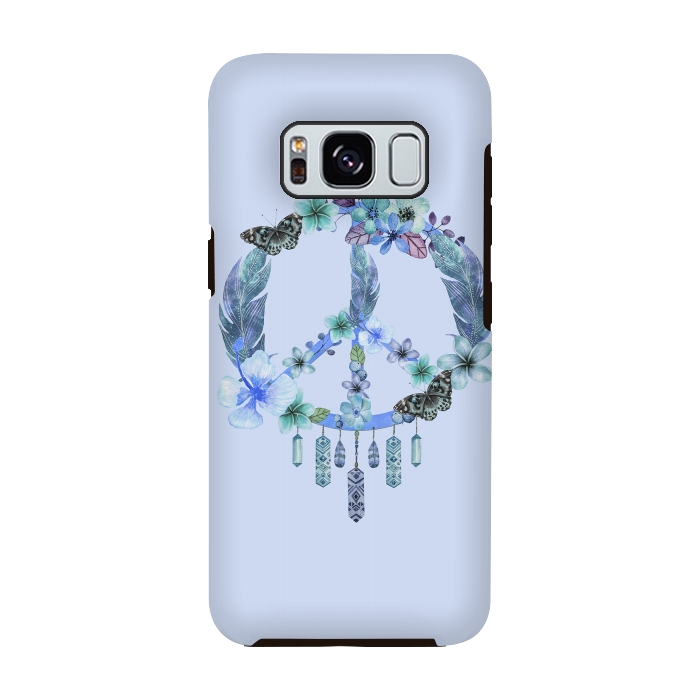 Galaxy S8 StrongFit Blue Peace Dreamcatcher by Andrea Haase