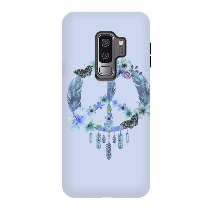 Galaxy S9 plus StrongFit Blue Peace Dreamcatcher by Andrea Haase