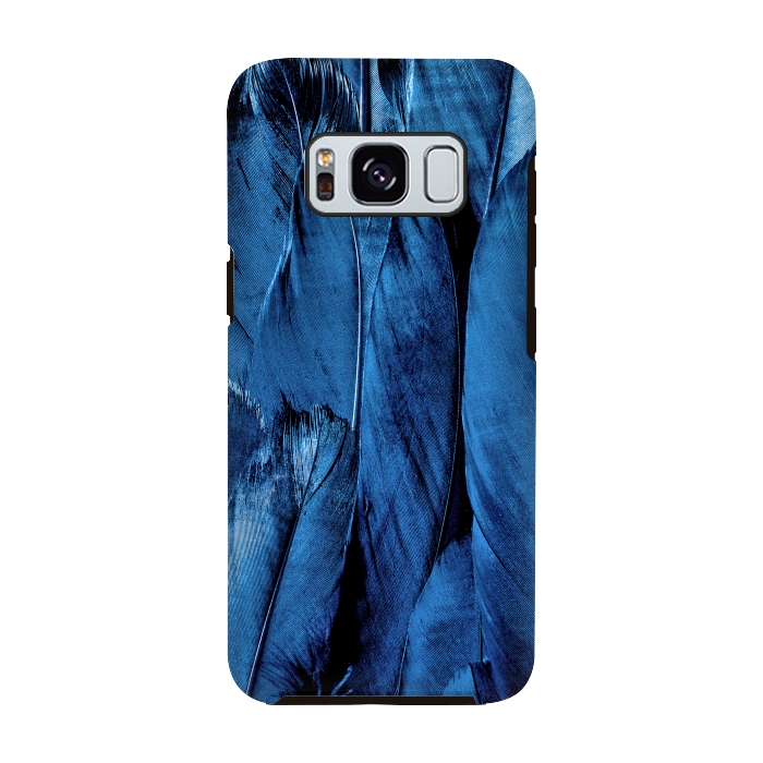 Galaxy S8 StrongFit Dark Blue Feathers by Andrea Haase