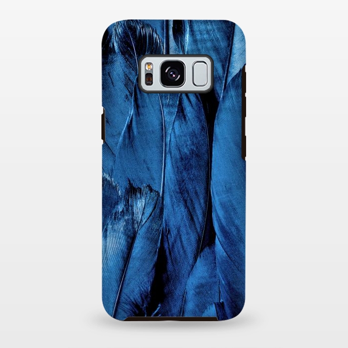 Galaxy S8 plus StrongFit Dark Blue Feathers by Andrea Haase