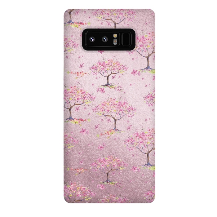 Galaxy Note 8 StrongFit Pink Metal Cherry Blossom Trees Pattern by  Utart