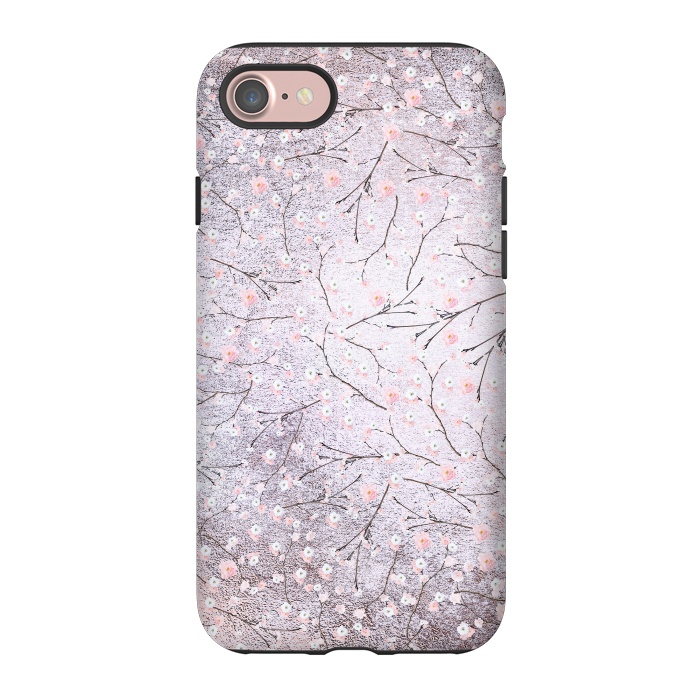 iPhone 7 StrongFit Purple Gray Metal Shiny Cherry Blossom Pattern by  Utart