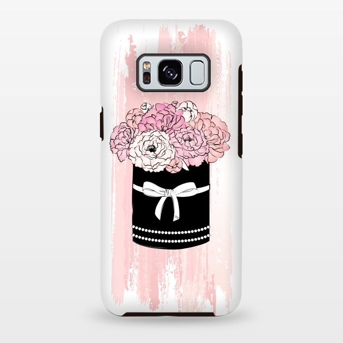 Galaxy S8 plus StrongFit Flower Box with pink Peonies by Martina