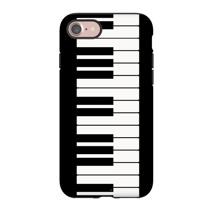 iPhone 7 StrongFit Black and white piano keys music instrument by Martina