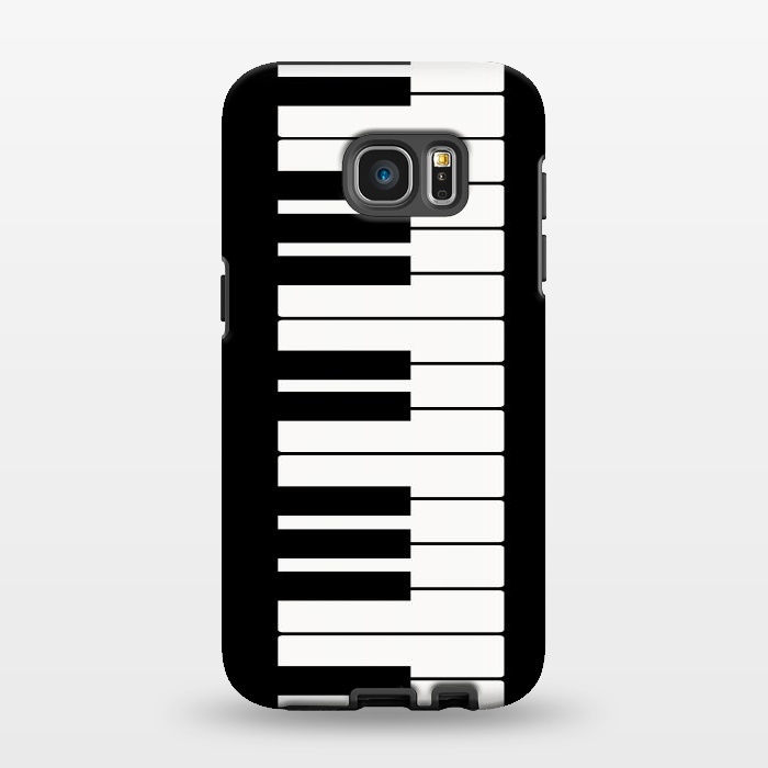 Galaxy S7 EDGE StrongFit Black and white piano keys music instrument by Martina