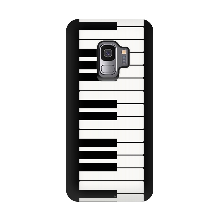 Galaxy S9 StrongFit Black and white piano keys music instrument by Martina
