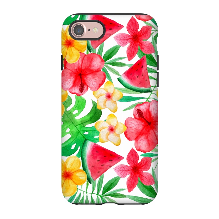 iPhone 7 StrongFit Aloha Tropical Hibiscus and Melon Pattern by  Utart