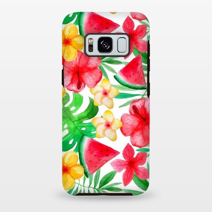 Galaxy S8 plus StrongFit Aloha Tropical Hibiscus and Melon Pattern by  Utart