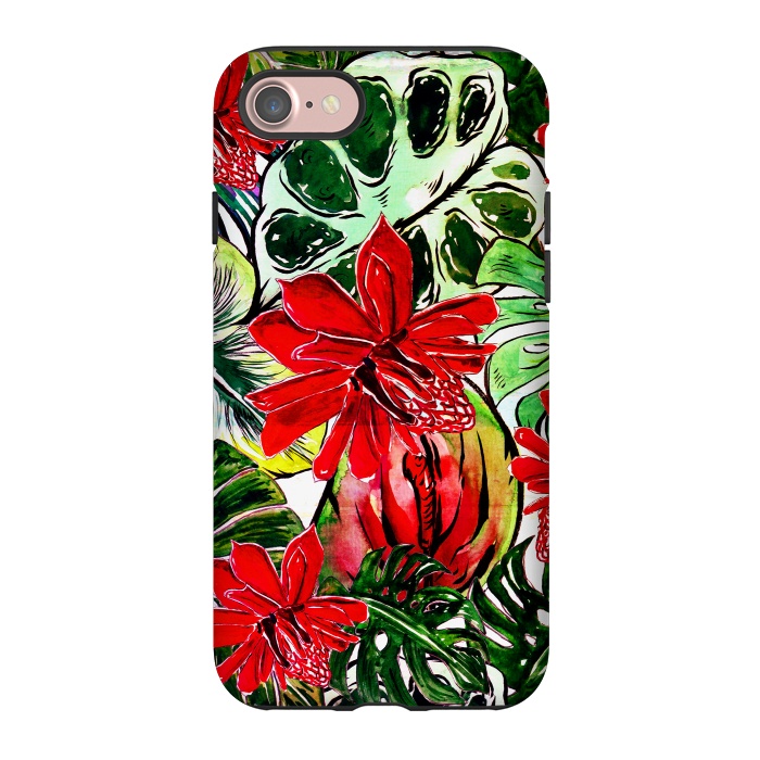 iPhone 7 StrongFit Aloha Tropical Passiflora Jungle by  Utart
