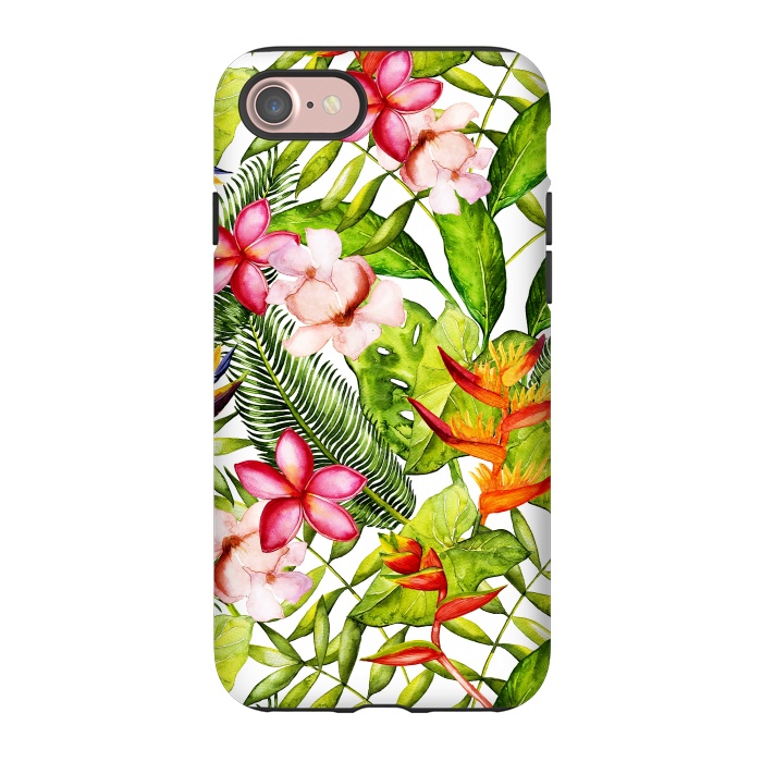 iPhone 7 StrongFit Aloha Tropical Flower Jungle Pattern by  Utart