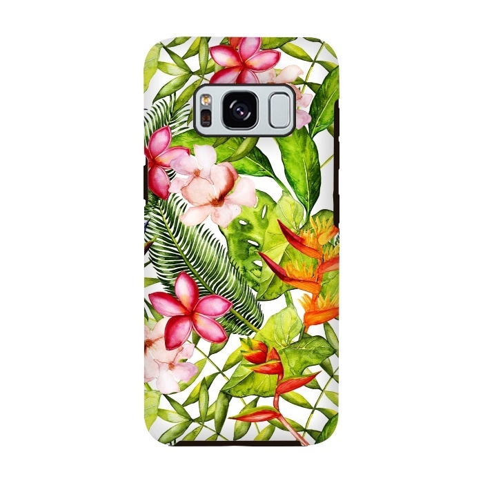 Galaxy S8 StrongFit Aloha Tropical Flower Jungle Pattern by  Utart