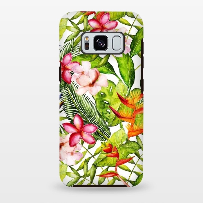 Galaxy S8 plus StrongFit Aloha Tropical Flower Jungle Pattern by  Utart