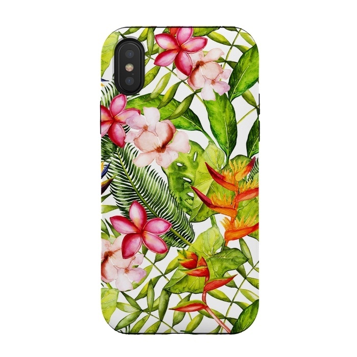 iPhone Xs / X StrongFit Aloha Tropical Flower Jungle Pattern by  Utart