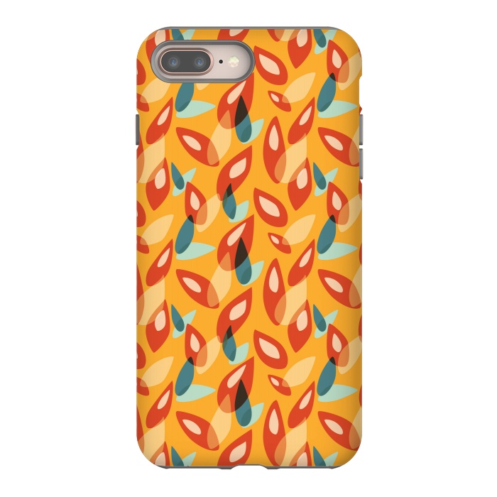 iPhone 7 plus StrongFit Orange Blue Yellow Abstract Autumn Leaves Pattern by Boriana Giormova