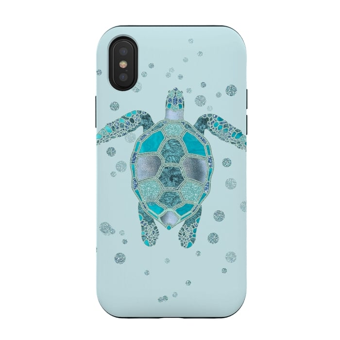 iPhone Xs / X StrongFit Underwater Glamour Turtle by Andrea Haase