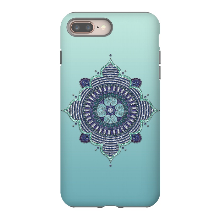 iPhone 7 plus StrongFit Precious Turquoise Mandala Ornament by Andrea Haase