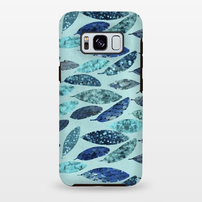 Galaxy S8 plus StrongFit Sparkling Mermaid Feathers Blue And Teal by Andrea Haase