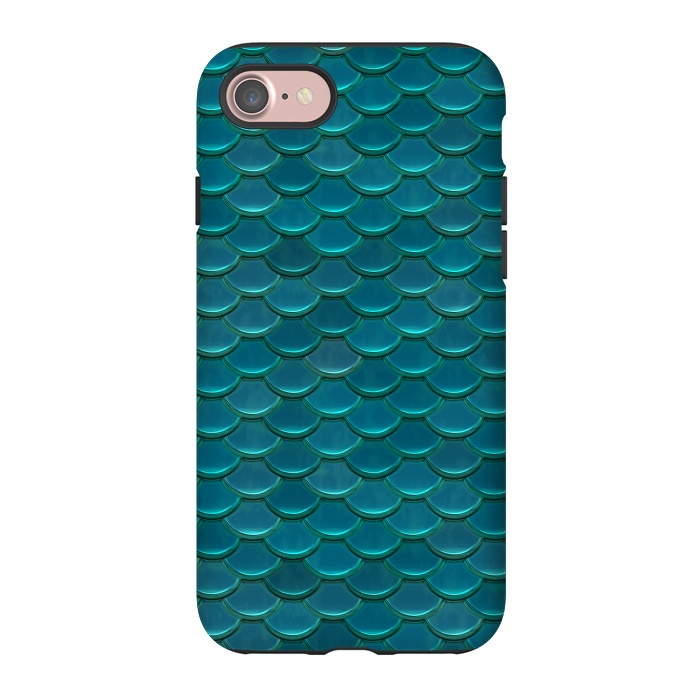 iPhone 7 StrongFit Shiny Green Mermaid Scales by Andrea Haase