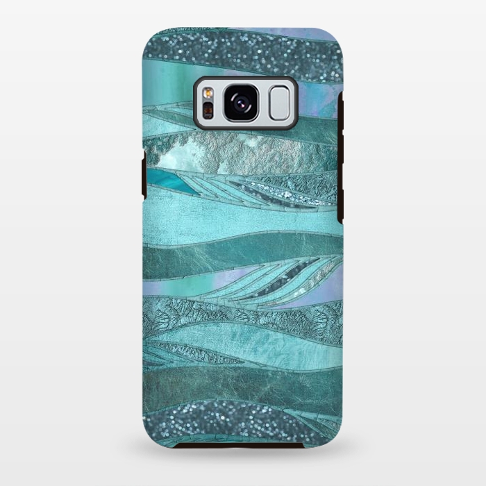 Galaxy S8 plus StrongFit Glamorous Waves Of Turquoise and Teal 2 by Andrea Haase