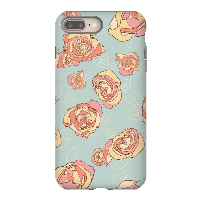 iPhone 7 plus StrongFit Retro Roses by Paula Ohreen