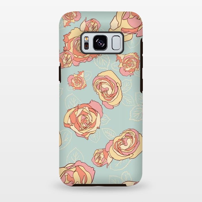 Galaxy S8 plus StrongFit Retro Roses by Paula Ohreen