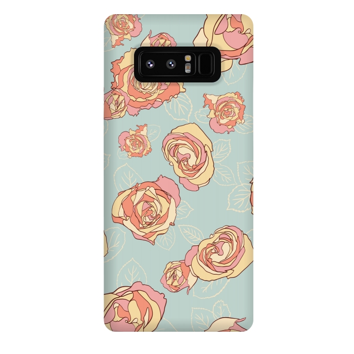 Galaxy Note 8 StrongFit Retro Roses by Paula Ohreen