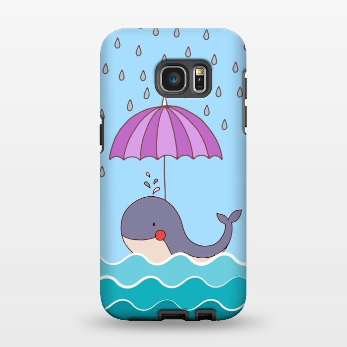 Galaxy S7 EDGE StrongFit Swimming Whale by Creativeaxle