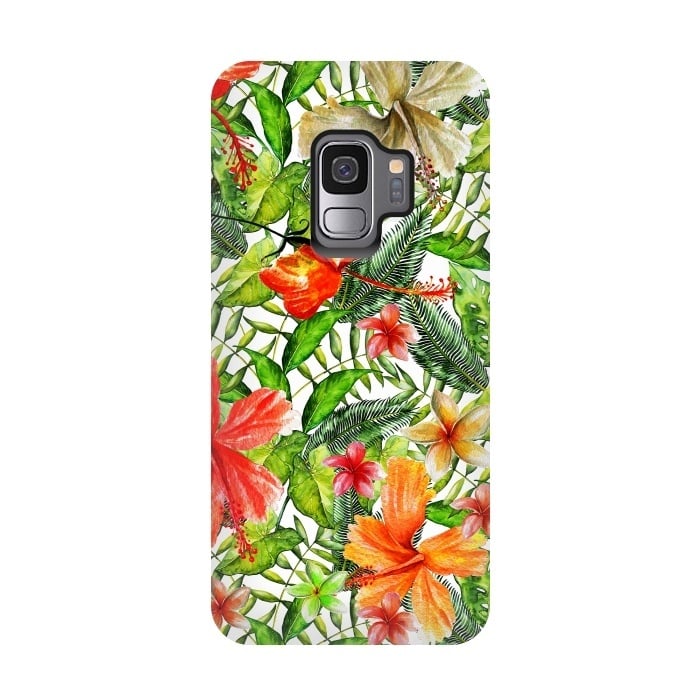 Galaxy S9 StrongFit Hibiscus Pattern by  Utart