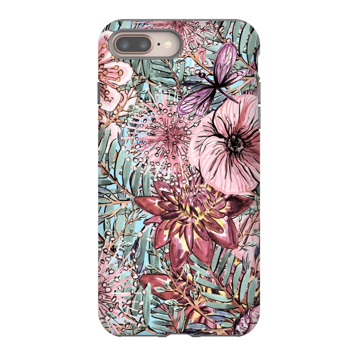 iPhone 7 plus StrongFit Tropical Vintage Flower Pattern by  Utart