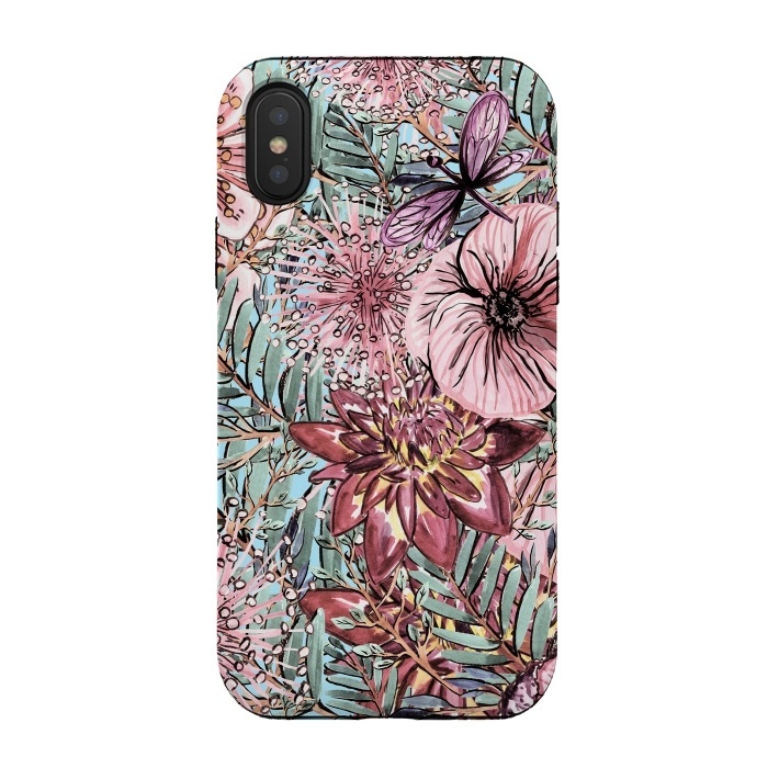 iPhone Xs / X StrongFit Tropical Vintage Flower Pattern by  Utart
