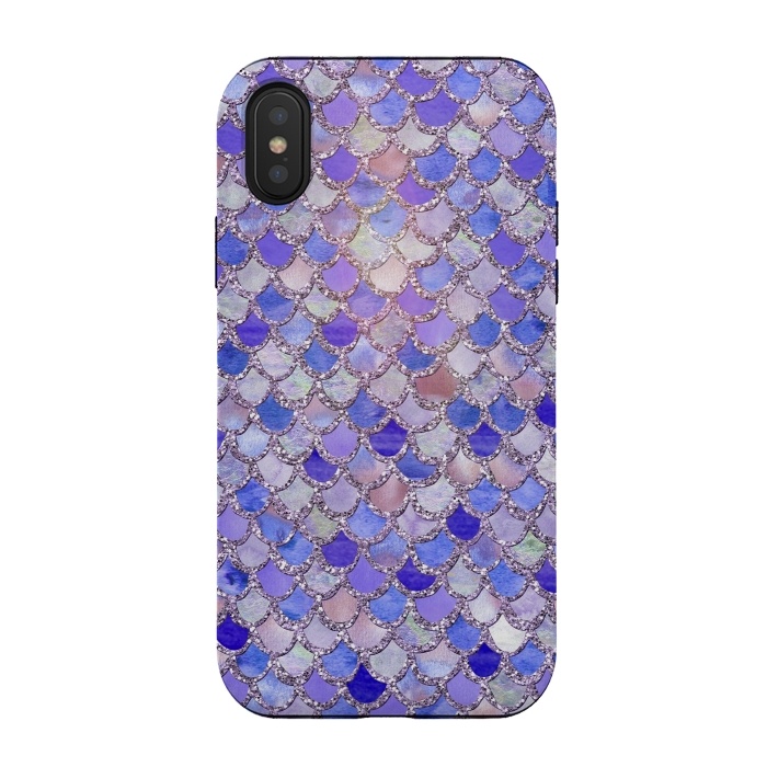 iPhone Xs / X StrongFit Purple hand drawn mermaid scales by  Utart