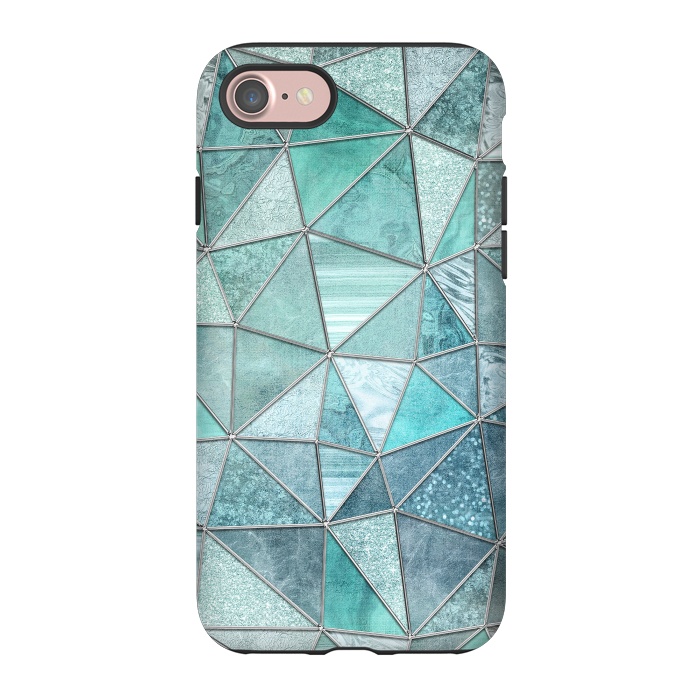 iPhone 7 StrongFit Stained Glass Glamour Teal And Turquoise by Andrea Haase
