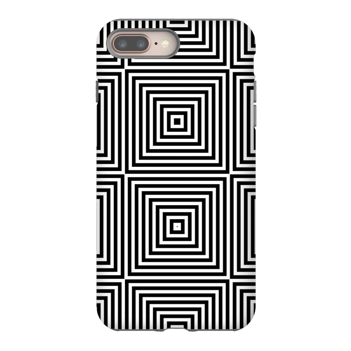 iPhone 7 plus StrongFit Optical Illusion Black And White Squares by Andrea Haase