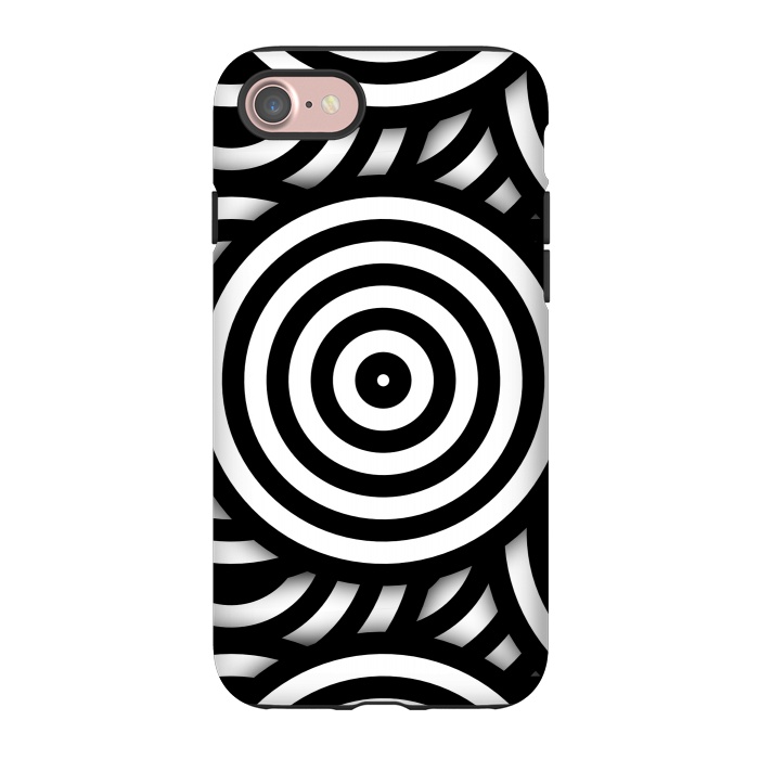 iPhone 7 StrongFit Pop-Art Circle Pattern Black White 2 by Andrea Haase