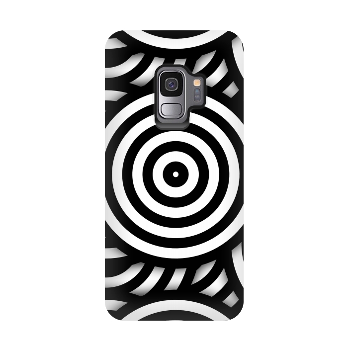 Galaxy S9 StrongFit Pop-Art Circle Pattern Black White 2 by Andrea Haase