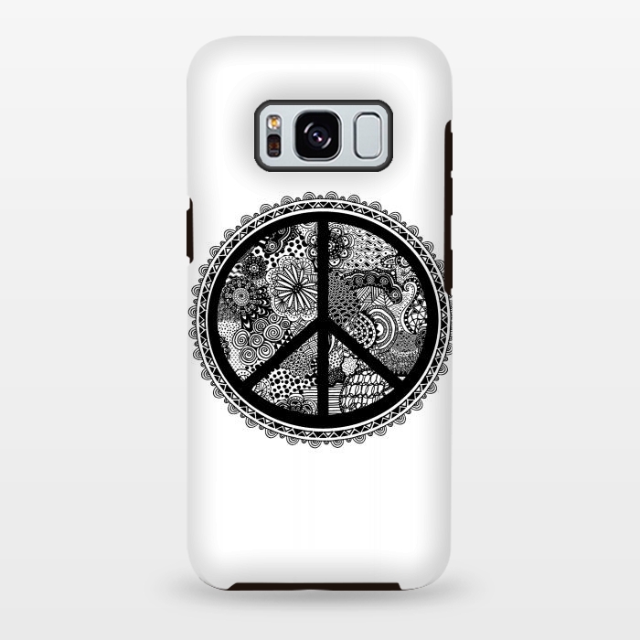 Galaxy S8 plus StrongFit Zen Doodle Peace Symbol by Andrea Haase