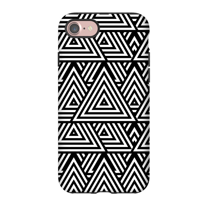 iPhone 7 StrongFit Black White Triangle Pattern by Andrea Haase
