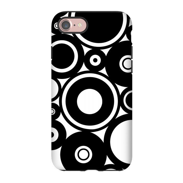 iPhone 7 StrongFit Pop-Art Black White Circles by Andrea Haase