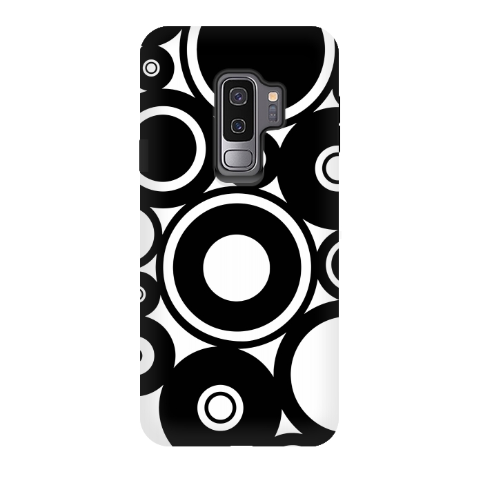 Galaxy S9 plus StrongFit Pop-Art Black White Circles by Andrea Haase