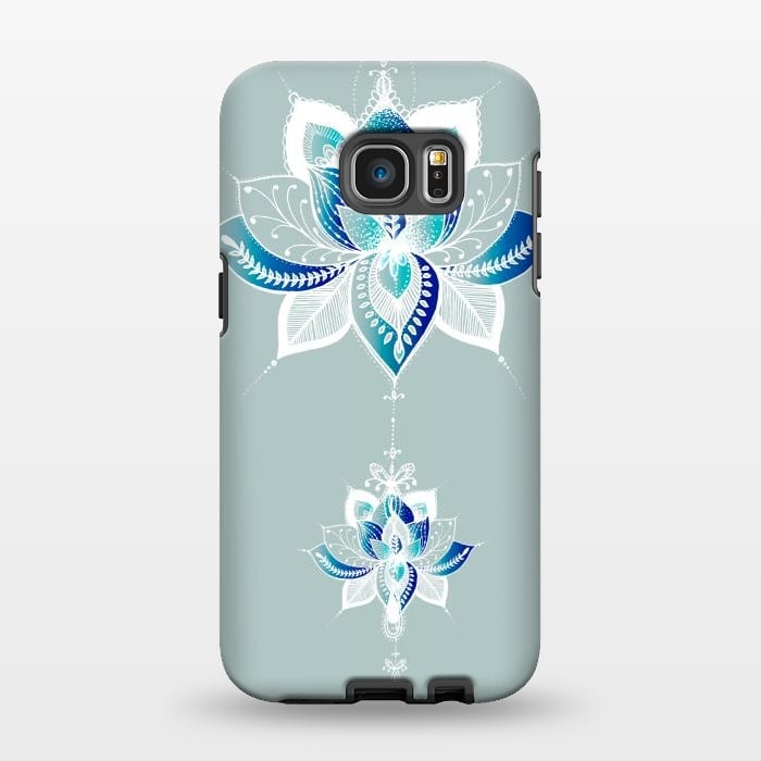 Galaxy S7 EDGE StrongFit Saige Lotus Flower  by Rose Halsey